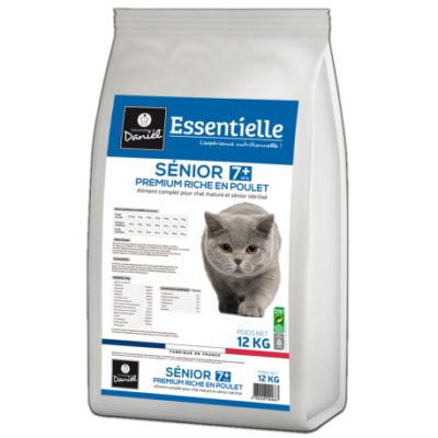 CROQUETTES ESSENTIELLE POUR CHAT STERILISE SENIOR - 12 kg