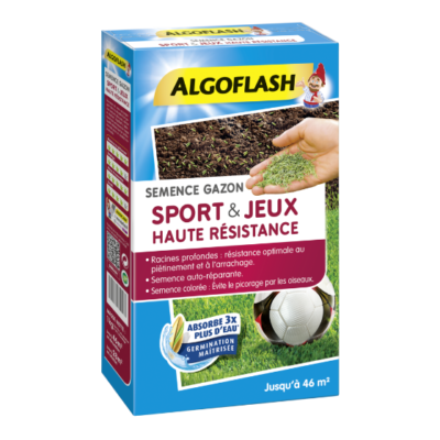 SEMENCE GAZON HAUTE RESISTANCE SPORT ET JEUX - ALGOFLASH - 1 kg