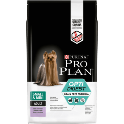 CROQUETTES POUR CHIEN MINI ET PETIT SANS CEREALES RICHE EN DINDE - DIGESTION DIFFICILE - PURINA PRO PLAN